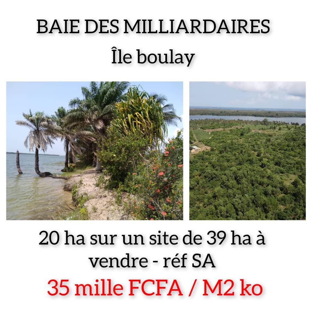 Vente d'un Terrain : Abidjan-Autre (BAIE DES MILLIARDAIRE - ILE BOULAY)