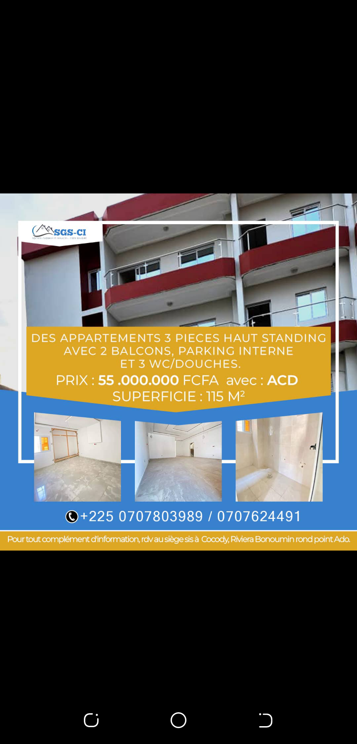 Vente d'un Appartement : Abidjan-Bingerville ()