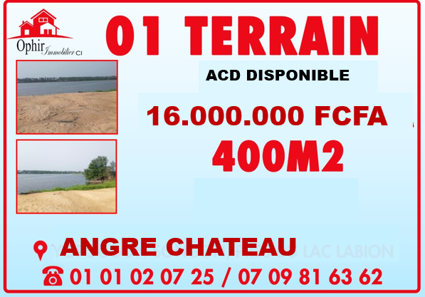 Vente d'un Terrain : Abidjan-Cocody-Angré (Angré-château )